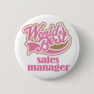 Sales Manager Pink Gift Pinback Button