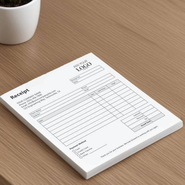 Sales Receipt Template |  Minimalist Business Form Notepad (Creator Uploaded)