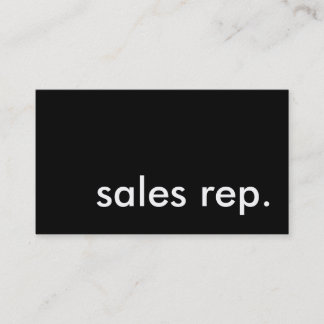 sales rep. business card