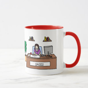 Sales team gift - customizable cartoon mug