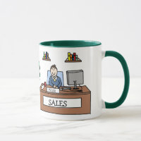 Sales team gift - personalized cartoon mug