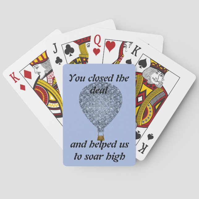Sales Team Thank You Mosaic Hot Air Balloon Poker Cards (Back)