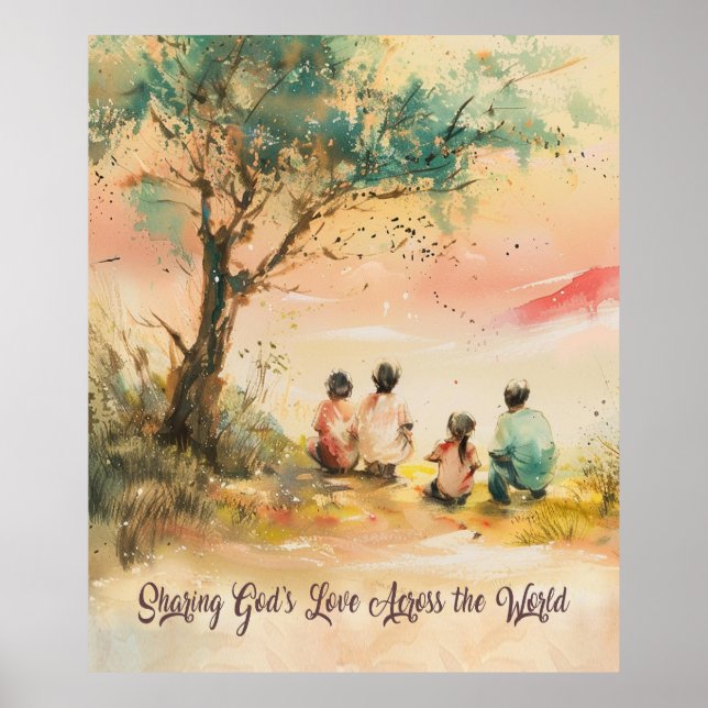 Salesian Missions Watercolor Art Poster (Front)