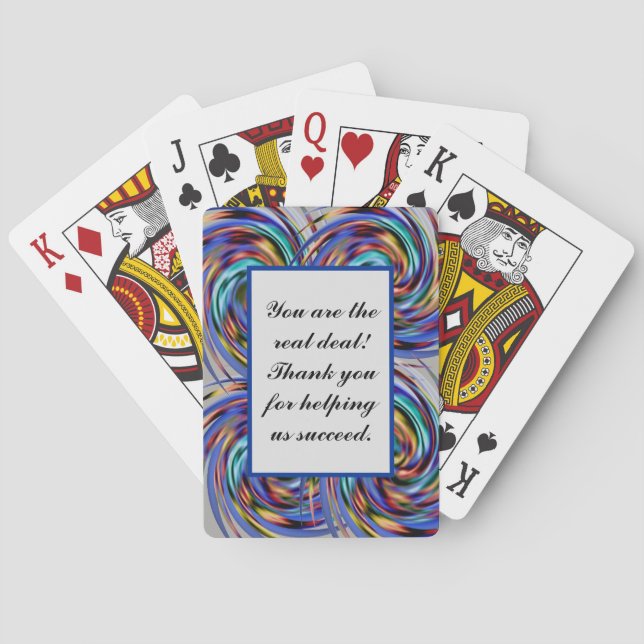 Salesman Employee Recognition Thank You Business Poker Cards (Back)