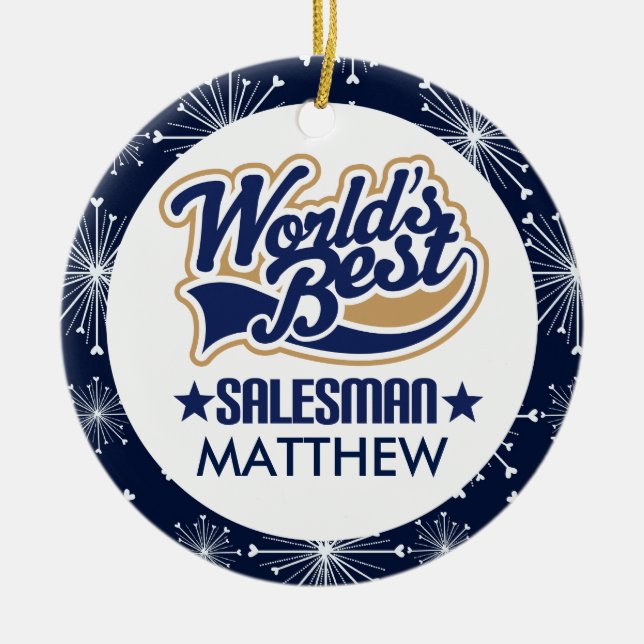 Salesman Personalized Christmas Ornament (Front)