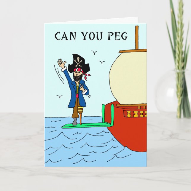 Salesperson Cold Call Greeting Card Peg Leg (Front)