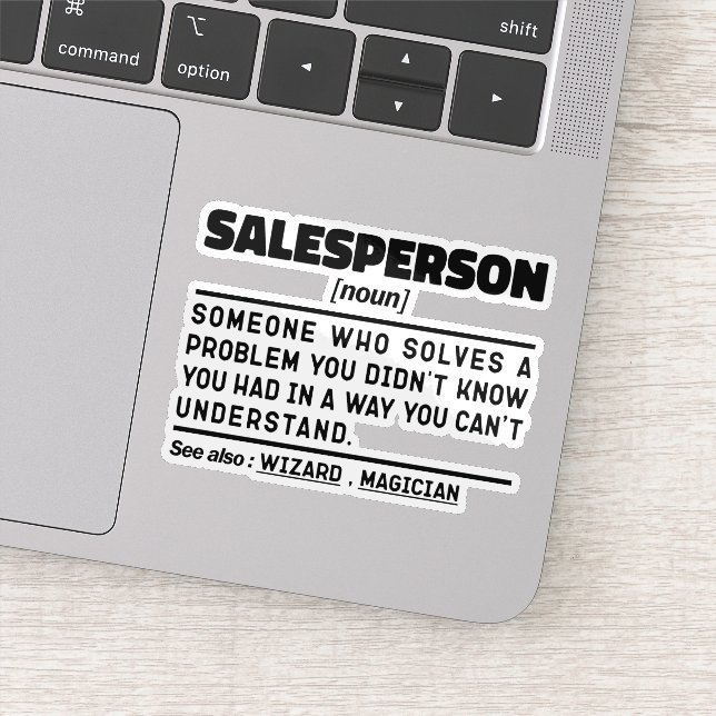 Salesperson Noun Marketing Expert Negotiator Cool Sticker (Detail)
