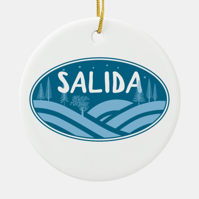 Salida Colorado Outdoors Ceramic Ornament (Front)