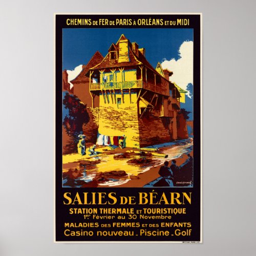 Salies_de_Barn France Vintage Poster 1931