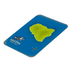 Salina, Sicily map travel poster map Magnet
