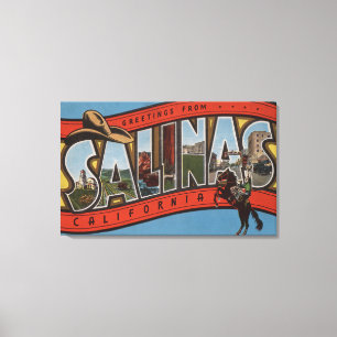 Salinas, California - Large Letter Scenes - Rode Canvas Print