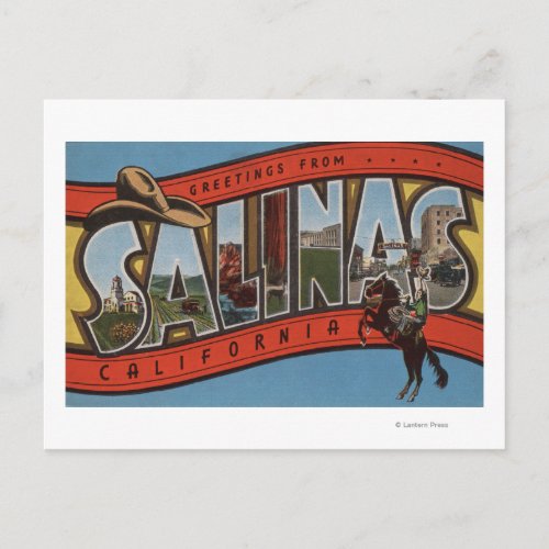 Salinas California _ Large Letter Scenes _ Rode Postcard