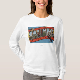 Salinas, California - Large Letter Scenes - Rode T-Shirt