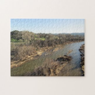 Salinas River from Vineyard Bridge, Templeton, CA Jigsaw Puzzle