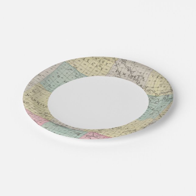 Saline County, Kansas Paper Plates (Angled)