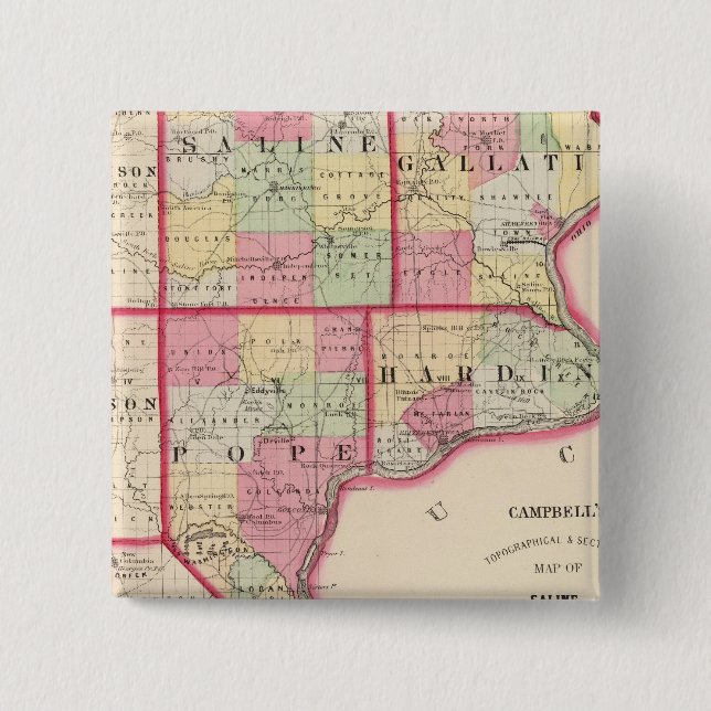 Saline, Gallatin, Hardin, Pope counties Pinback Button (Front)