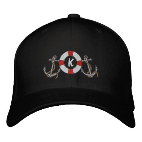 Saling Ring and Anchors Embroidered Baseball Cap