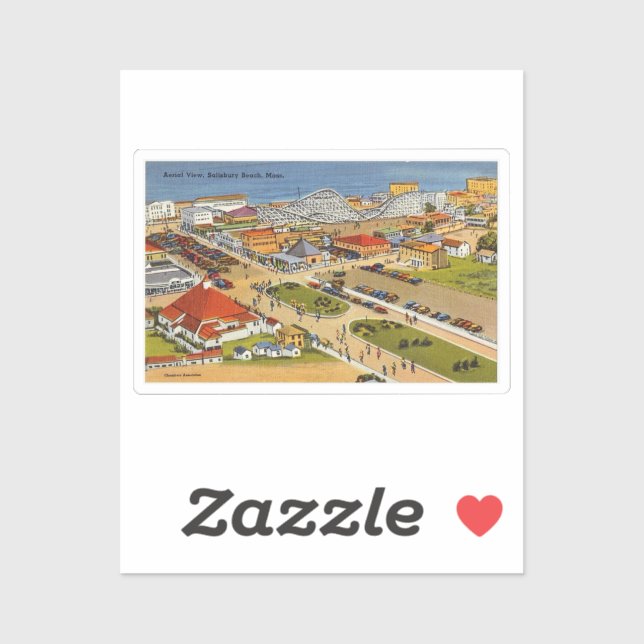 Salisbury Beach Vintage Postcard Sticker (Sheet)