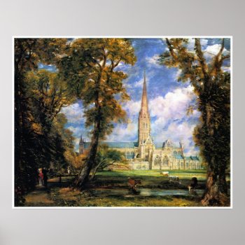 Salisbury Cathedral From The Bishops' Grounds Poster by FaerieRita at Zazzle