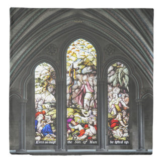 Salisbury Cathedral Transept Stained Glass Window Duvet Cover