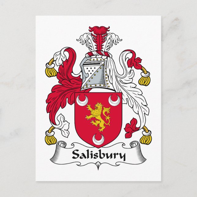 Salisbury Family Crest Postcard (Front)
