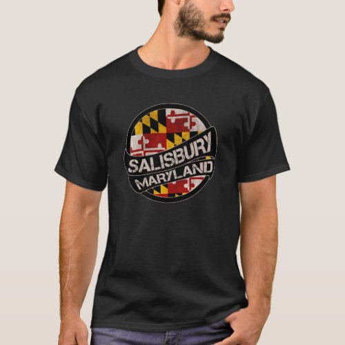 Salisbury Maryland flag grunge scroll T_Shirt