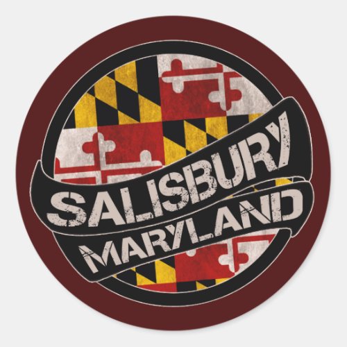 Salisbury Maryland flag grunge stickers