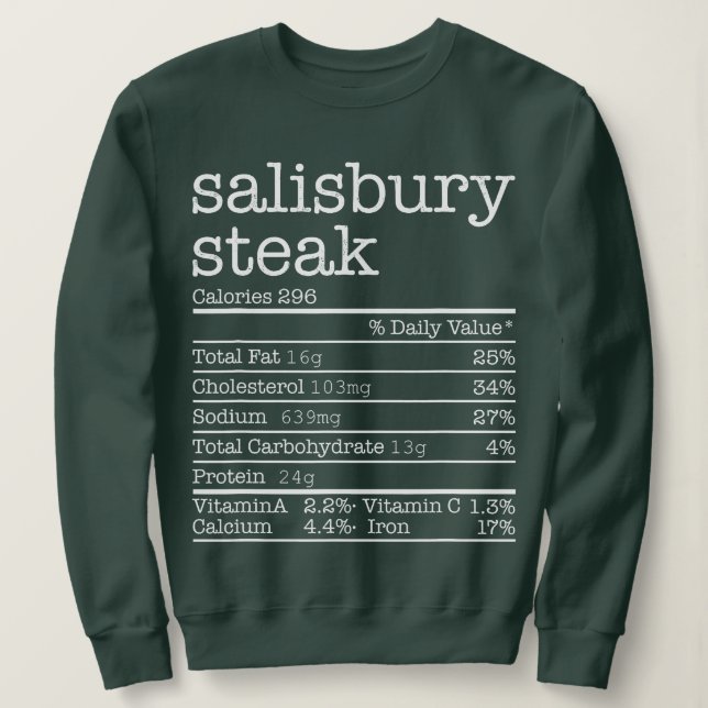Salisbury Steak Nutrition Facts Thanksgiving Chris Sweatshirt (Design Front)