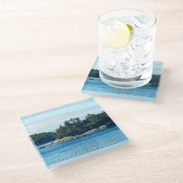 Salish Island Glass Coaster (Angled)