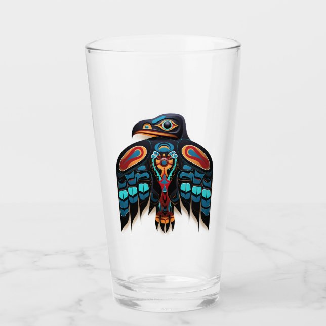 Salish raven totem  glass (Front)
