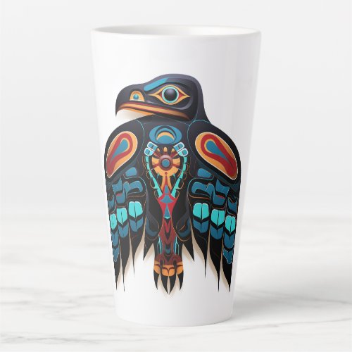 Salish raven totem  latte mug