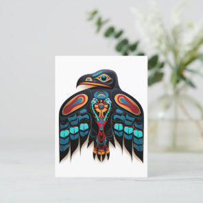 Salish raven totem  postcard