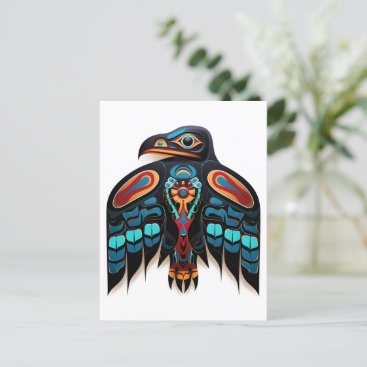 Salish raven totem  postcard