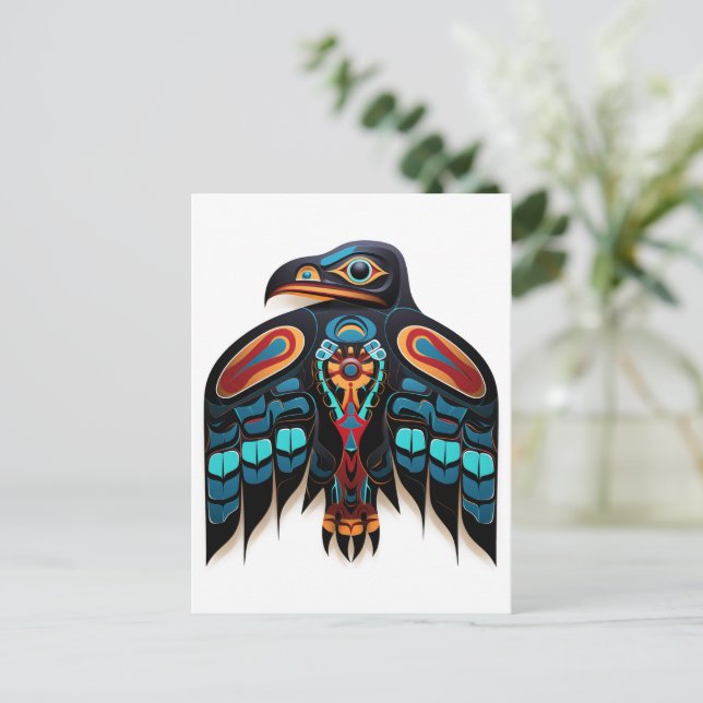 Salish raven totem  postcard (Standing Front)