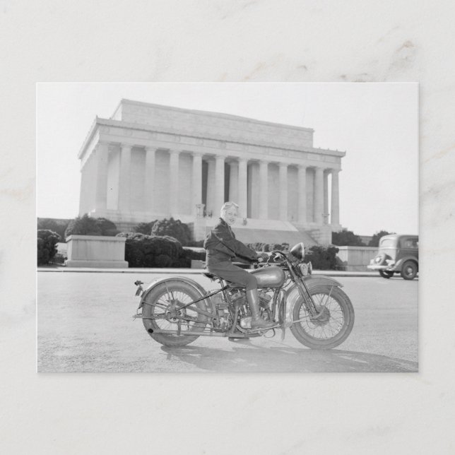 Sally and Her Harley Postcard (Front)