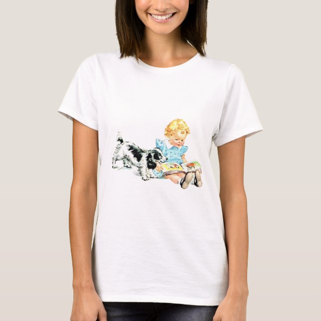 Sally and Spot 1950s Illustration T-Shirt (Front)