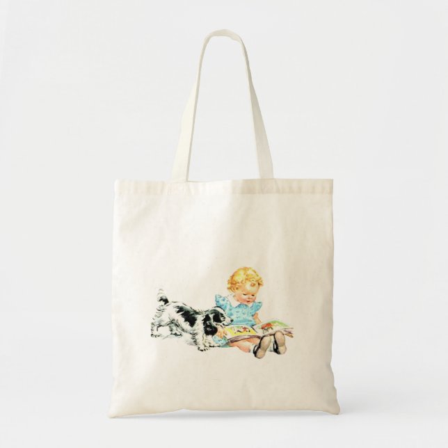 Sally and Spot 1950s Illustration Tote Bag (Front)