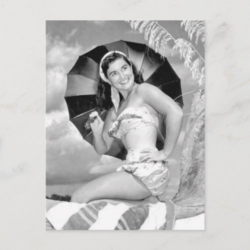 Sally Ardrey Vintage pin up girl photo Postcard