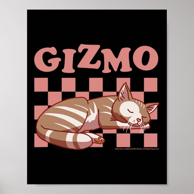 Sally Face Gizmo The Cat Checkered Nap Pattern  Poster (Front)