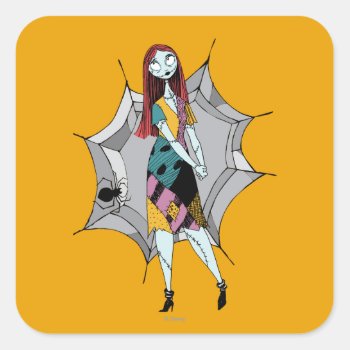 Sally In Spider Web Square Sticker by nightmarebeforexmas at Zazzle
