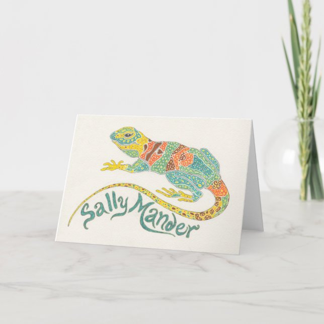 Sally Mander the Lizard Notecard (Front)