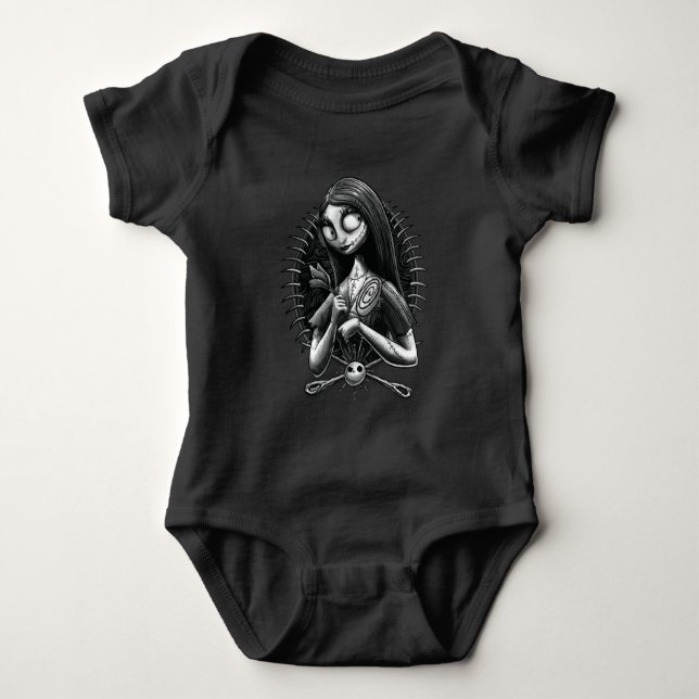 Sally | Nightmare Before Christmas Tatoo Style Baby Bodysuit (Front)