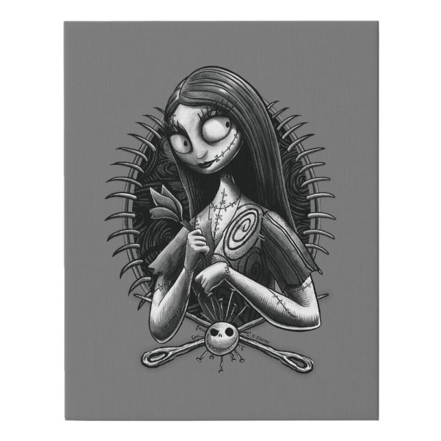 Sally | Nightmare Before Christmas Tatoo Style Faux Canvas Print (Front)