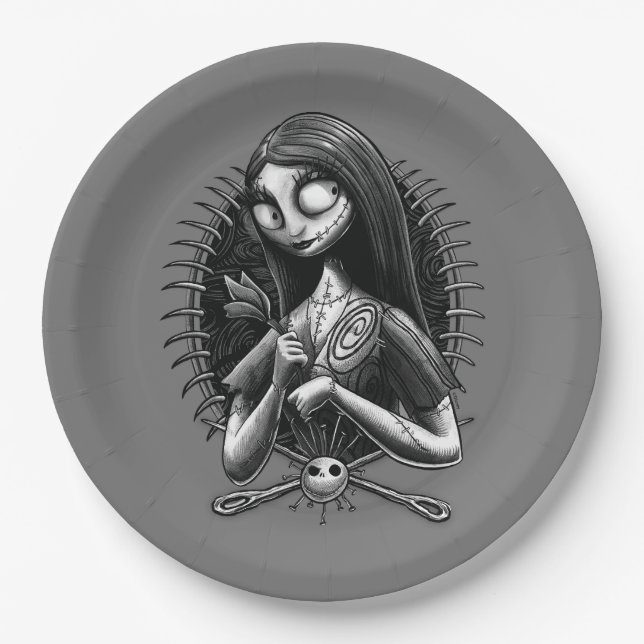 Sally | Nightmare Before Christmas Tatoo Style Paper Plates (Front)