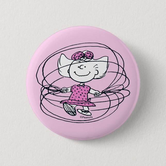 Sally Playing Jump Rope Button (Front)