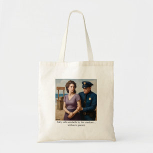 Sally sells seashells by the seashore tote bag