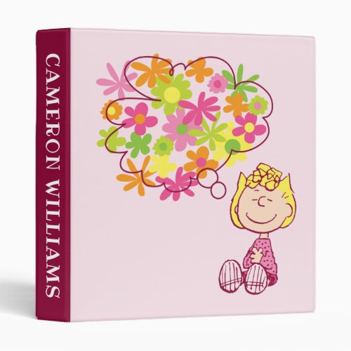 Sally Thinking of Flowers 3 Ring Binder