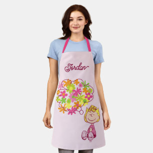 Sally Thinking of Flowers   Add Your Name Apron