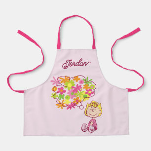 Sally Thinking of Flowers Add Your Name Apron