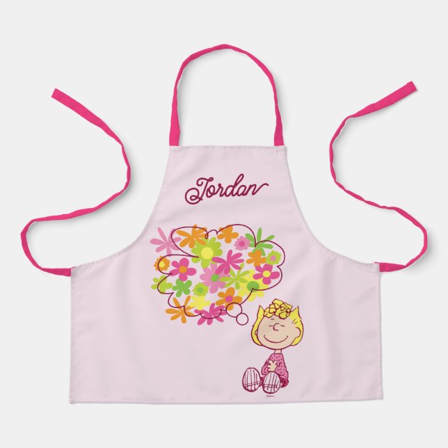 Sally Thinking of Flowers | Add Your Name Apron (Front)